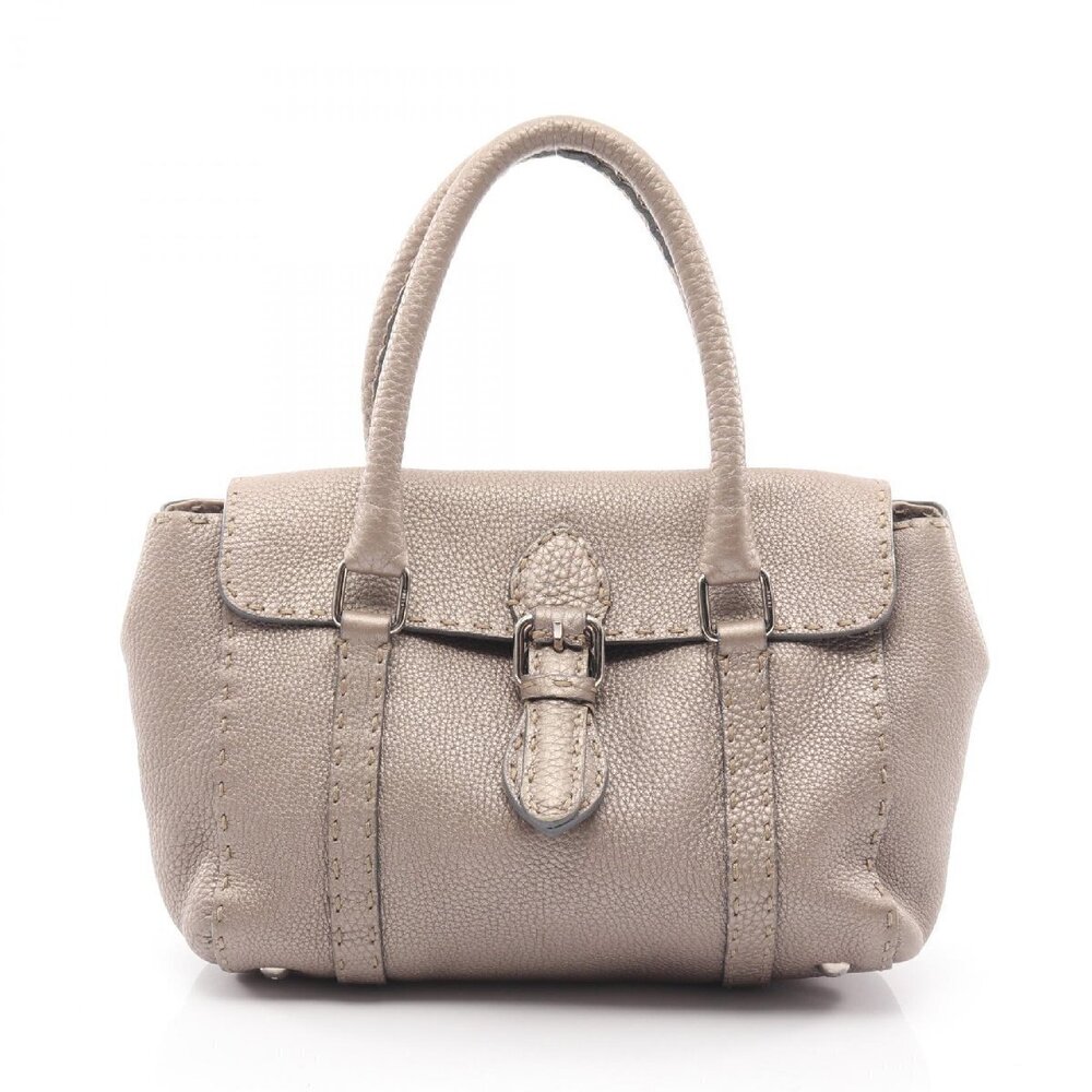 Fendi Selleria Linda Handbag Leather Beige